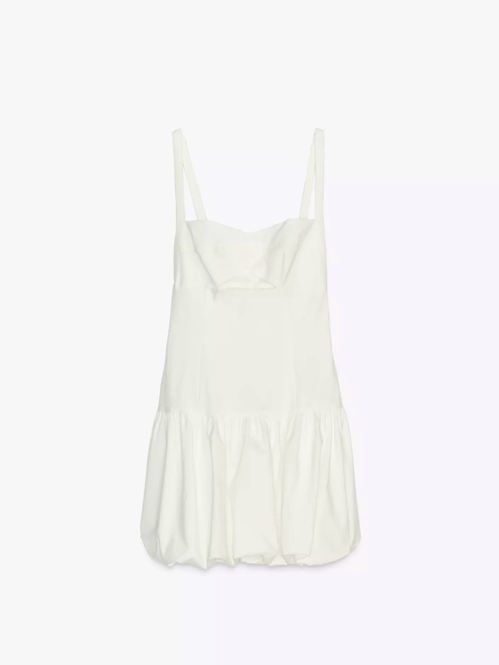 BNWT Zara BALLOON White Strappy Cutout Bubble Hem Mini Dress SZ SMALL - Picture 13 of 14